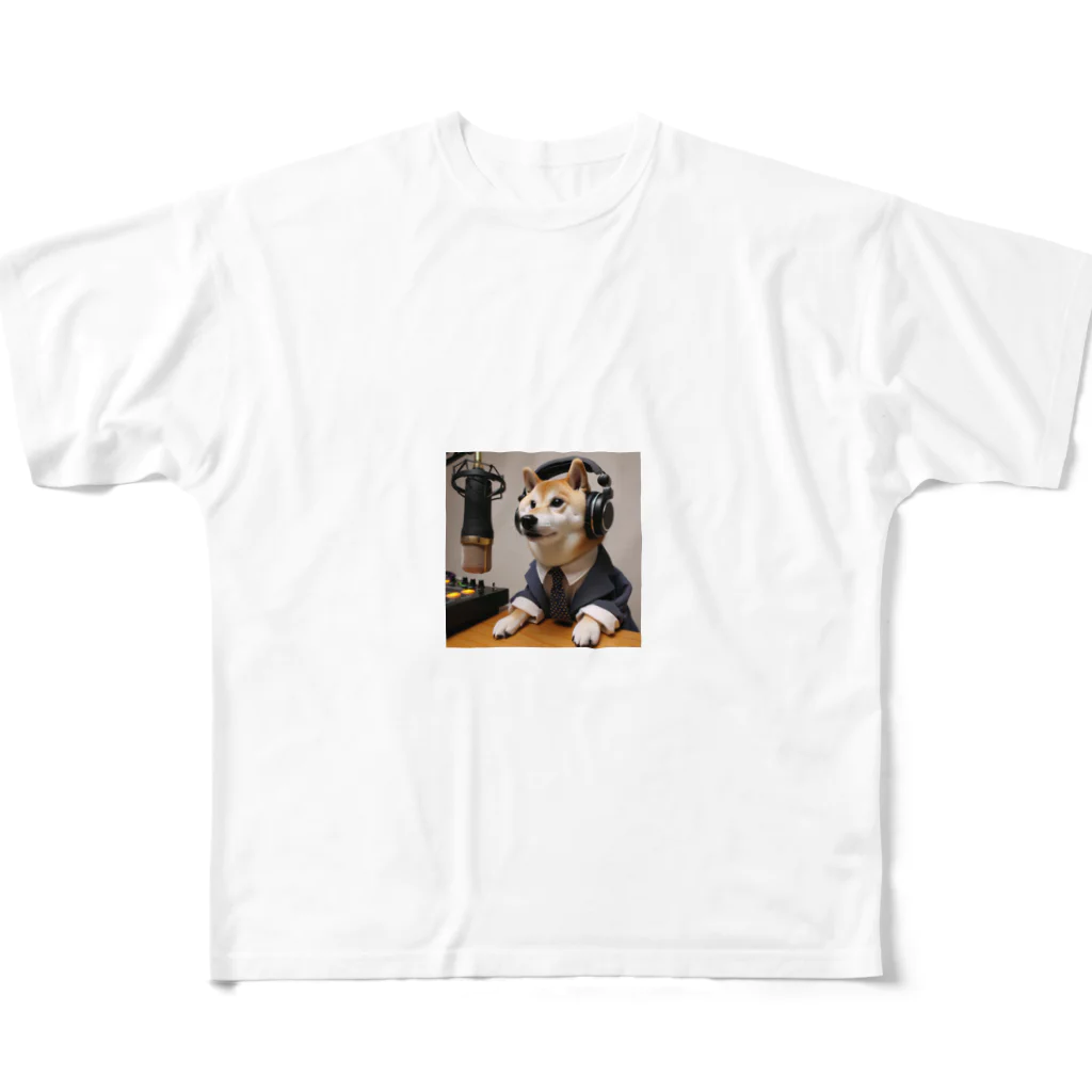 0416artの柴犬ラジオ フルグラフィックTシャツ