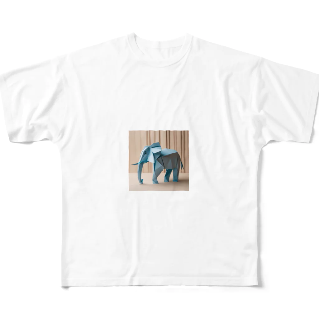 Hamatsukiの象（折り紙風アート） All-Over Print T-Shirt