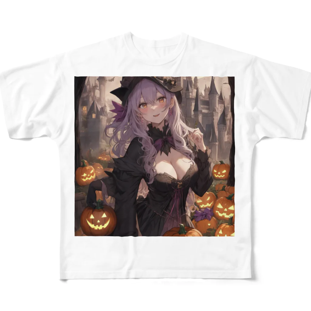 ５６アイテムズのハロウィン魔女 フルグラフィックTシャツ