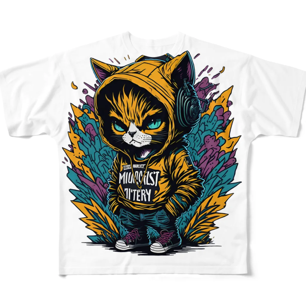 めんぼうさんやのちびネコ All-Over Print T-Shirt