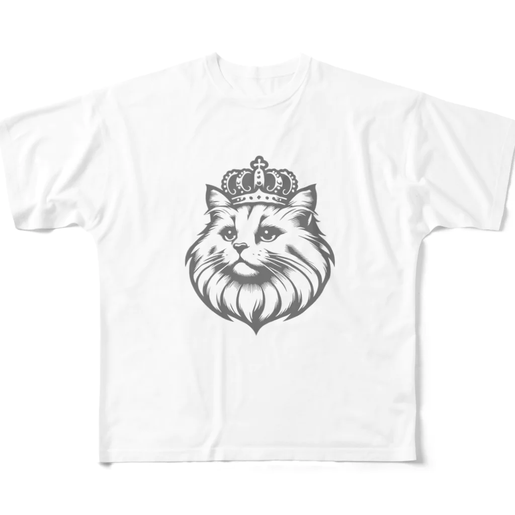 BEOQUの王冠猫 All-Over Print T-Shirt