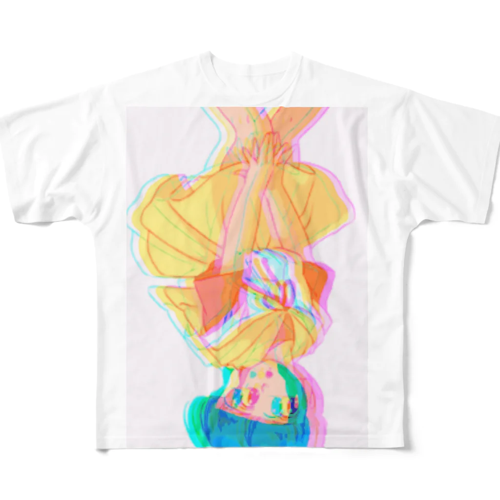 pipipiの逆さ女の子 All-Over Print T-Shirt