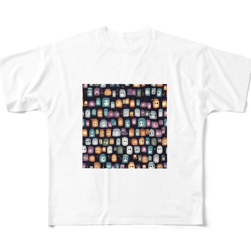 hirooo6432の店の提灯おばけ フルグラフィックTシャツ