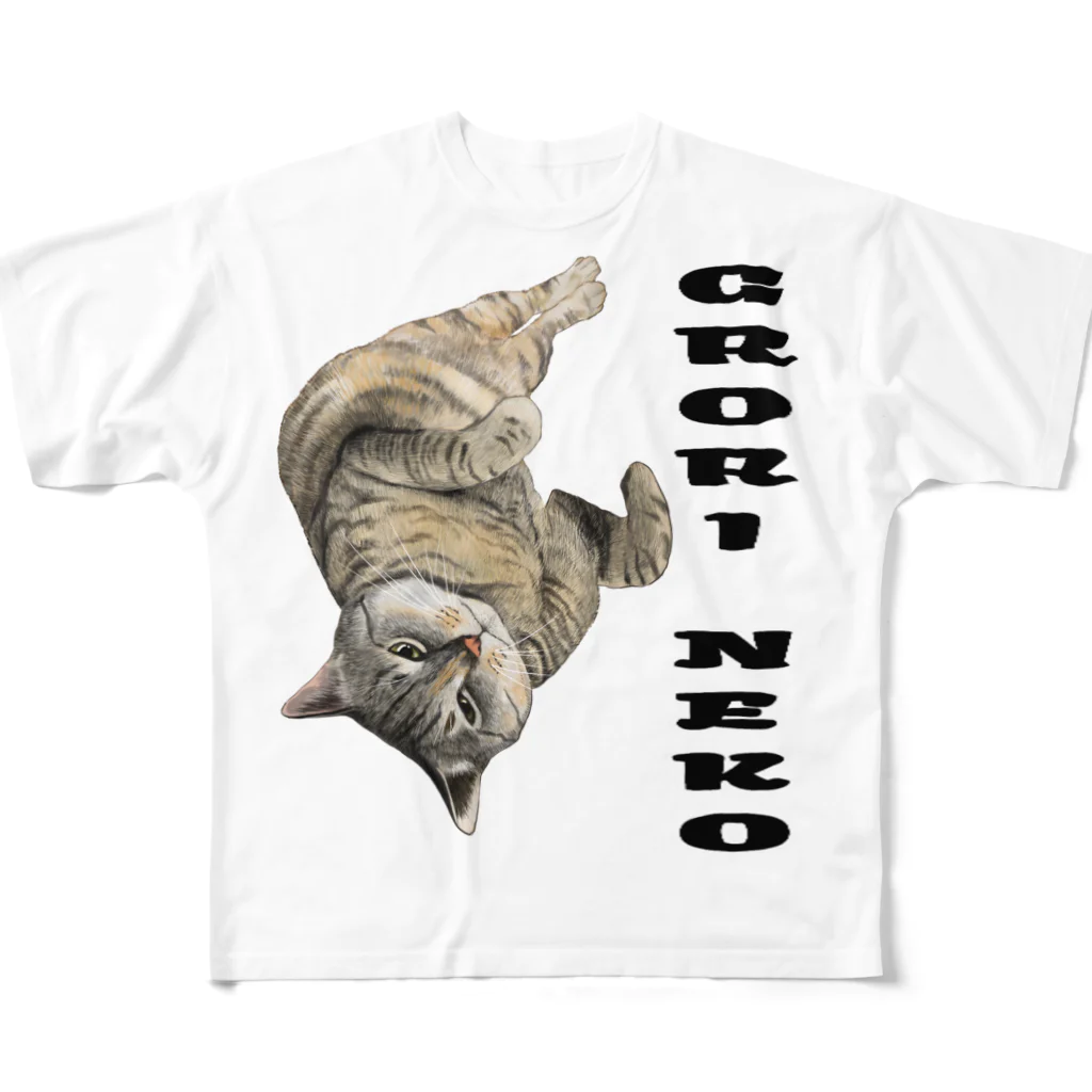 もっち（mocchi）のゴロリ猫ちゃん All-Over Print T-Shirt