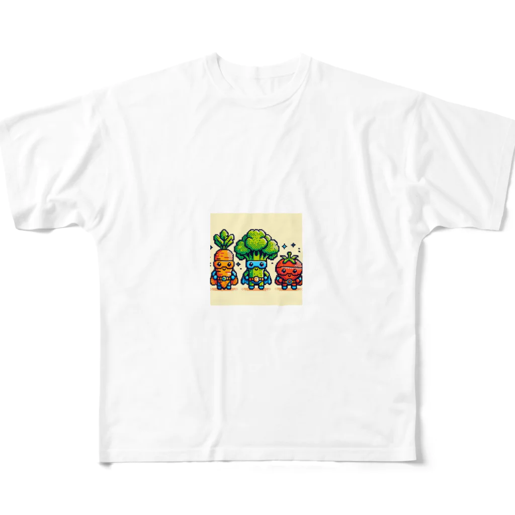 ワワジジドットクラブのドットヒーローになる野菜達A All-Over Print T-Shirt