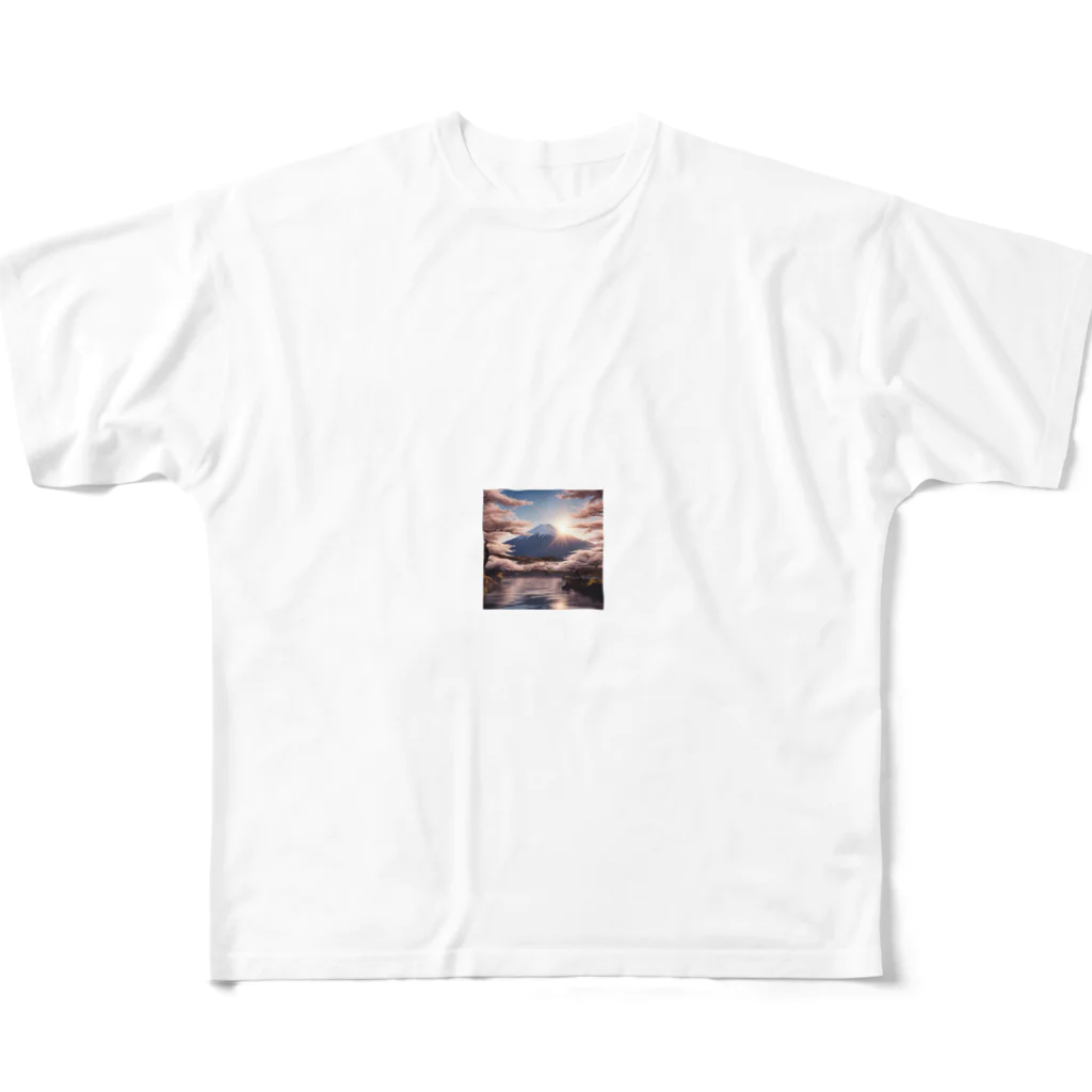 aiの富士山 フルグラフィックTシャツ