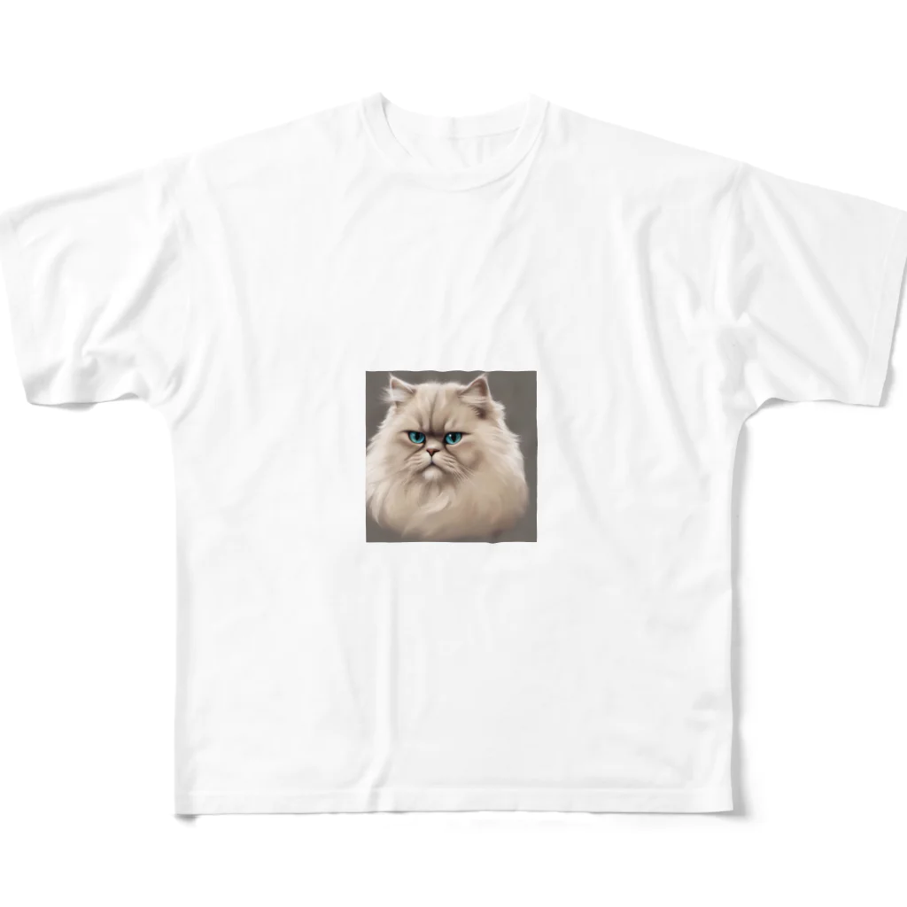 千裕アトリエ（いつもありがとう）のペルシャキャット（Persian Cat） All-Over Print T-Shirt