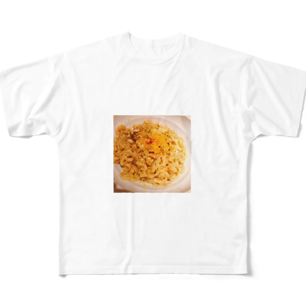 me___cakeの早稲田の油そば フルグラフィックTシャツ