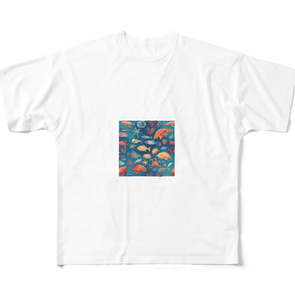 tmdayoの海洋生物 All-Over Print T-Shirt