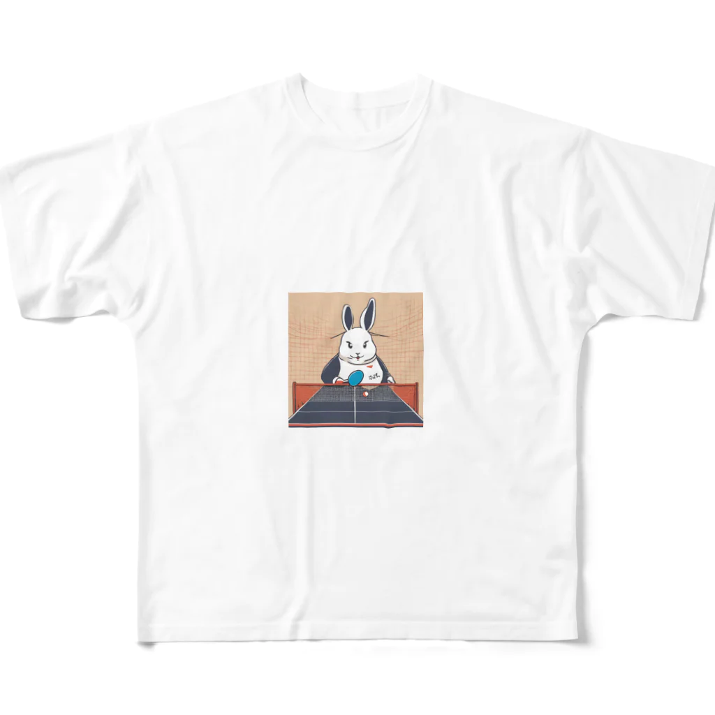 sadmのピンポンウサギ フルグラフィックTシャツ