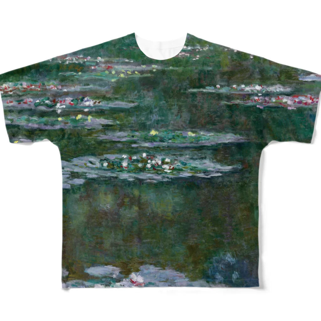 名画館のモネ「睡蓮②」　クロード・モネの絵画【名画】睡蓮シリーズ All-Over Print T-Shirt