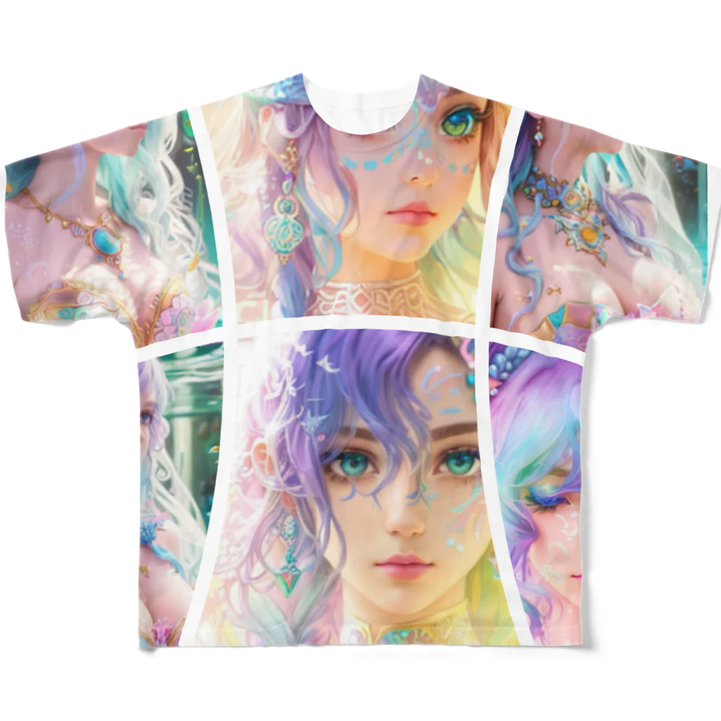 💖宇宙整体♪🌈♪こころからだチャンネル♪💖のhealing mermaid WORLD All-Over Print T-Shirt