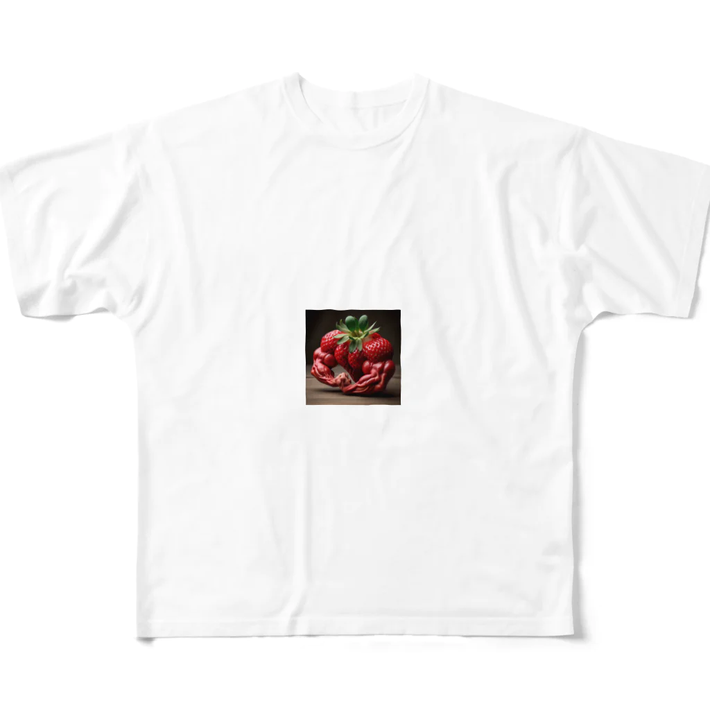 Mukimukiのマッスルストロベリー All-Over Print T-Shirt