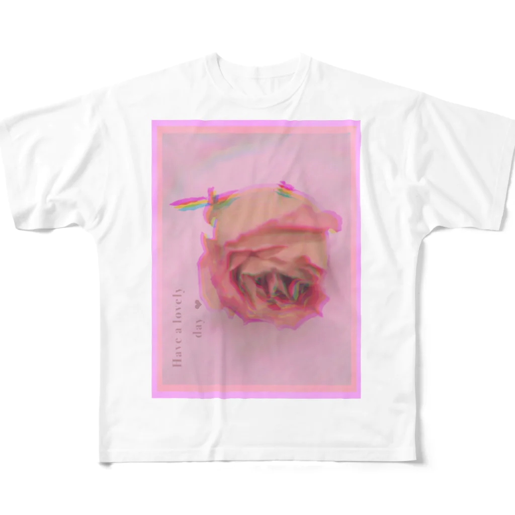 pinky me!のlovely フルグラフィックTシャツ