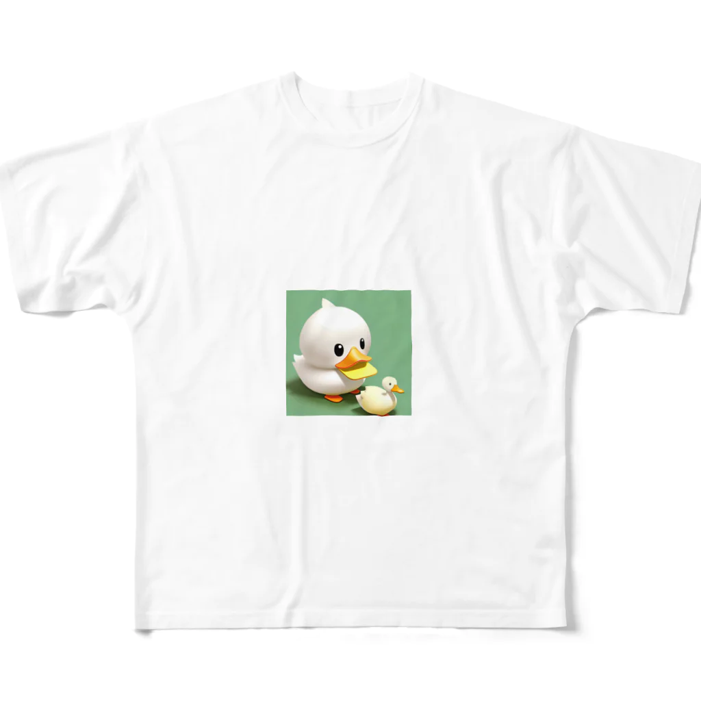 kumatakoのアヒル フルグラフィックTシャツ