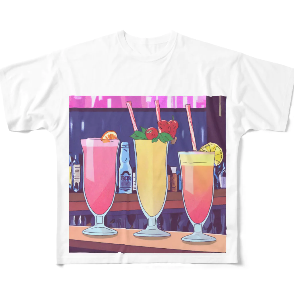 momoka_momoのカクテル All-Over Print T-Shirt