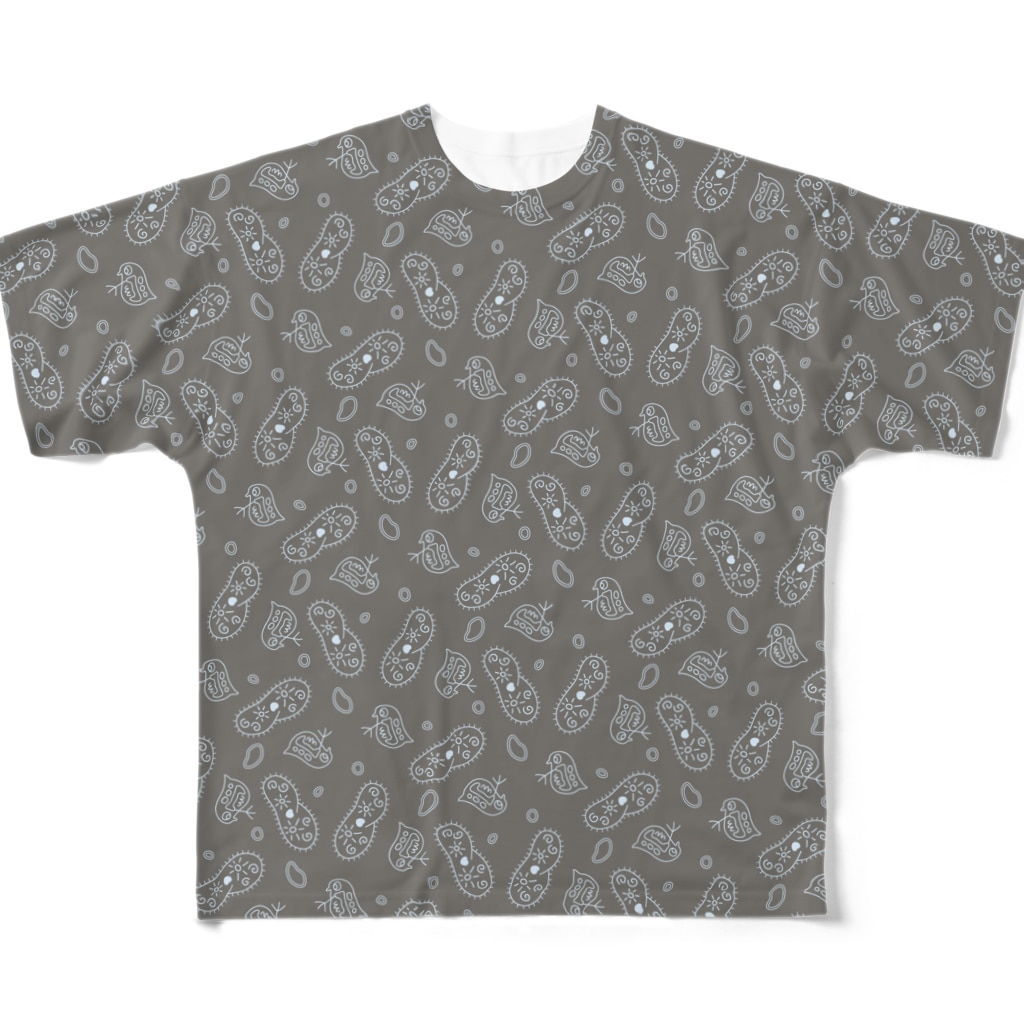 B-catの微生物パターン灰_フルグラTシャツ All-Over Print T-Shirt