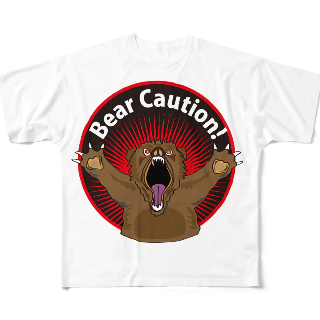 kamono84009のBear Caution! フルグラフィックTシャツ