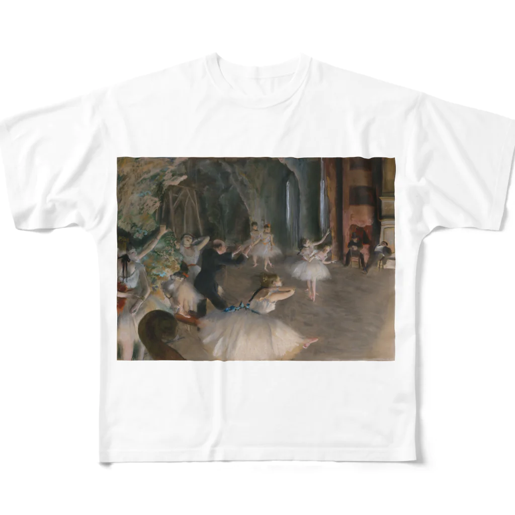 名画館のドガ「舞台のバレエ稽古」　エドガー・ドガの絵画【名画】踊り子シリーズ All-Over Print T-Shirt