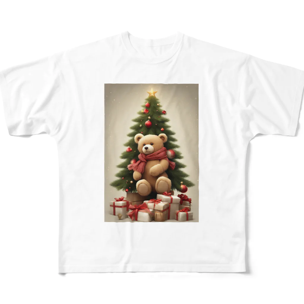 규리shopのクリスマス テディーベアの思い出 フルグラフィックTシャツ