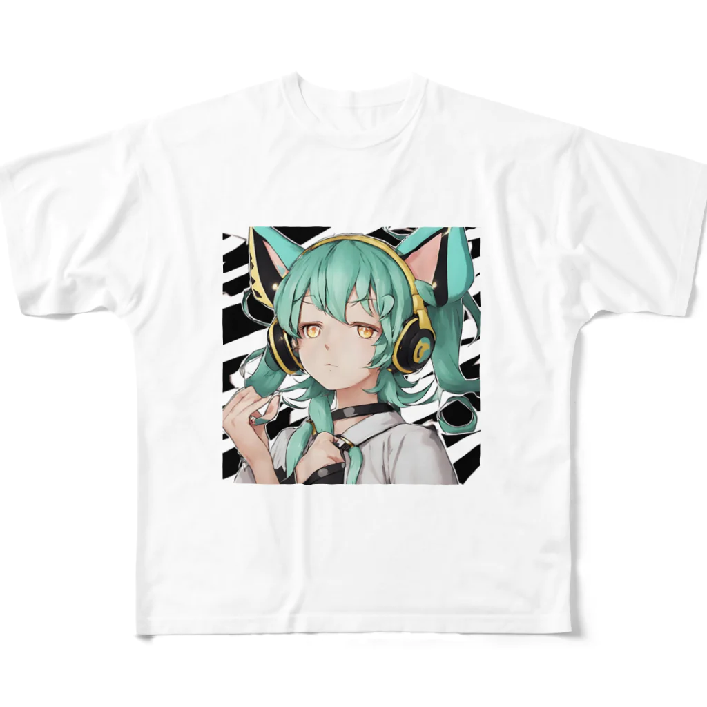 VOCALOID風な商品をのVOCALOID風 猫耳ちゃん All-Over Print T-Shirt