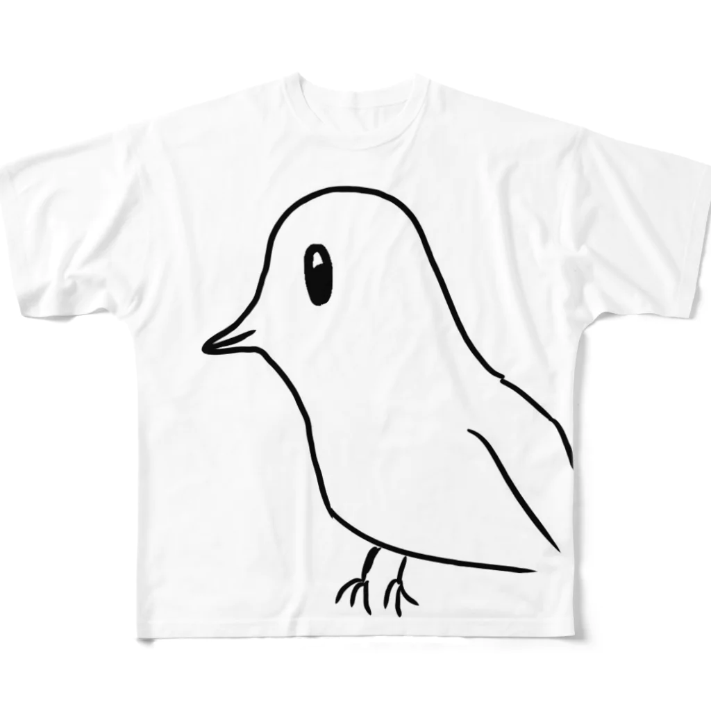 消費者の友達が書いた鳥 フルグラフィックTシャツ