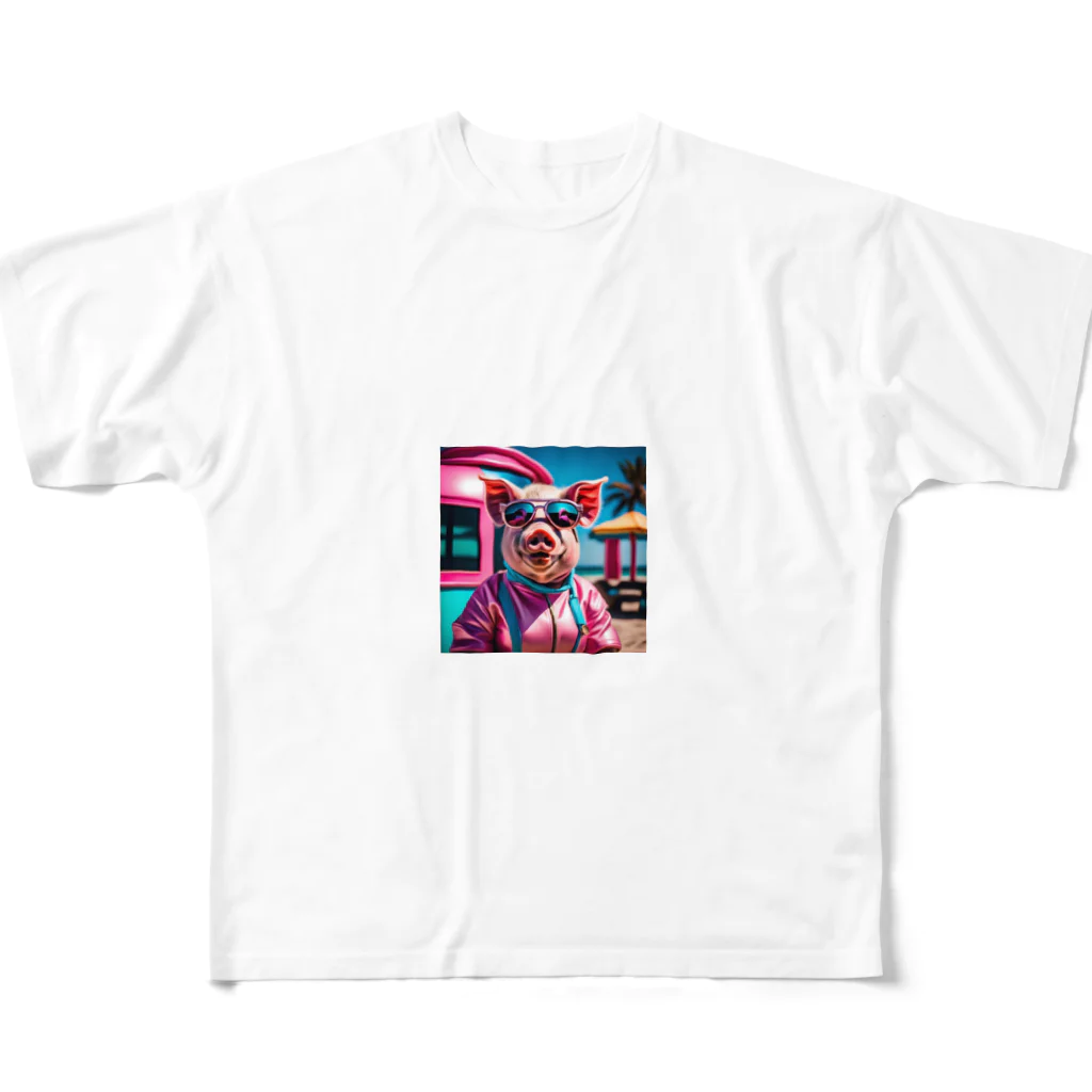 mimimiminononoの陽気なKOBUTAちゃん All-Over Print T-Shirt