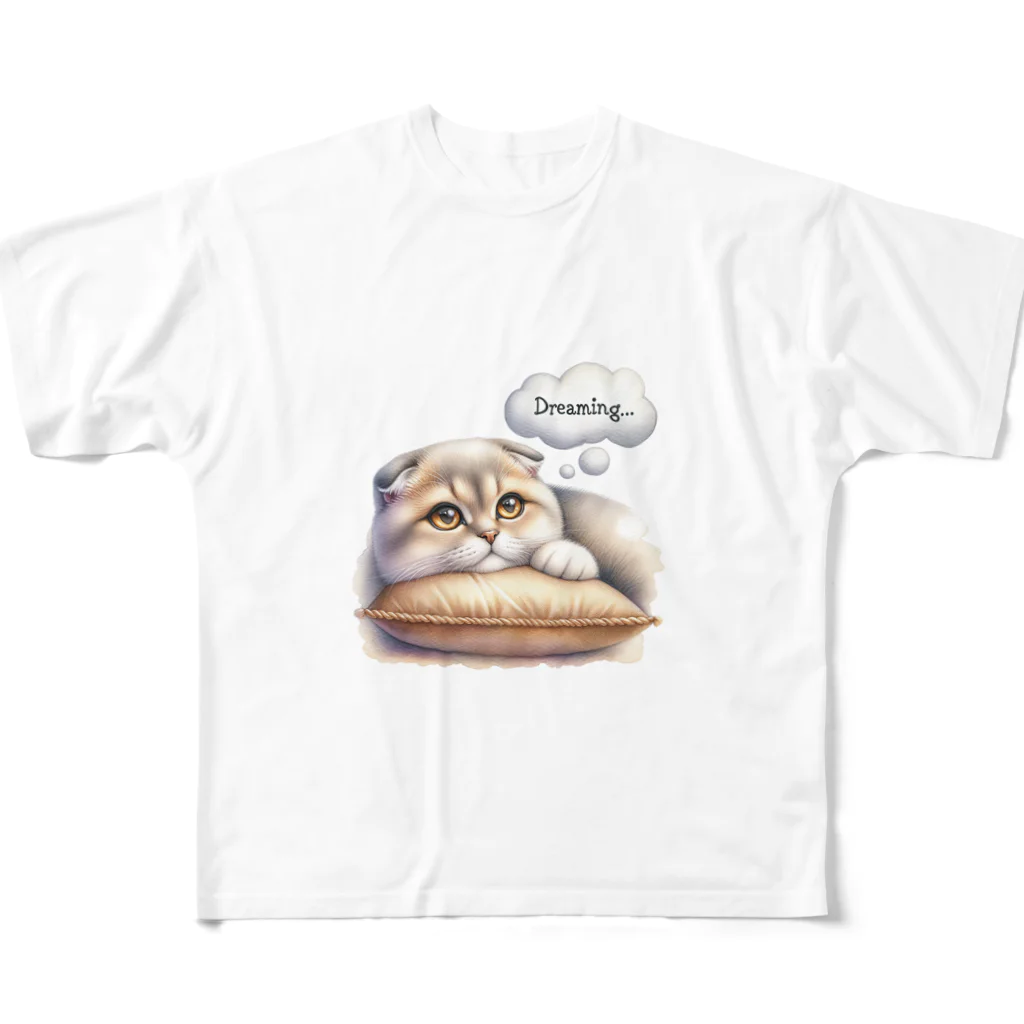 amakanaのまる耳ねこのほっこり時間 All-Over Print T-Shirt