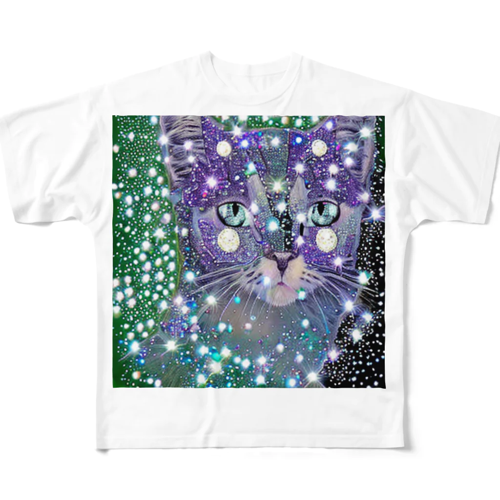 No Fishing No Life のキラキラ　猫樣 All-Over Print T-Shirt