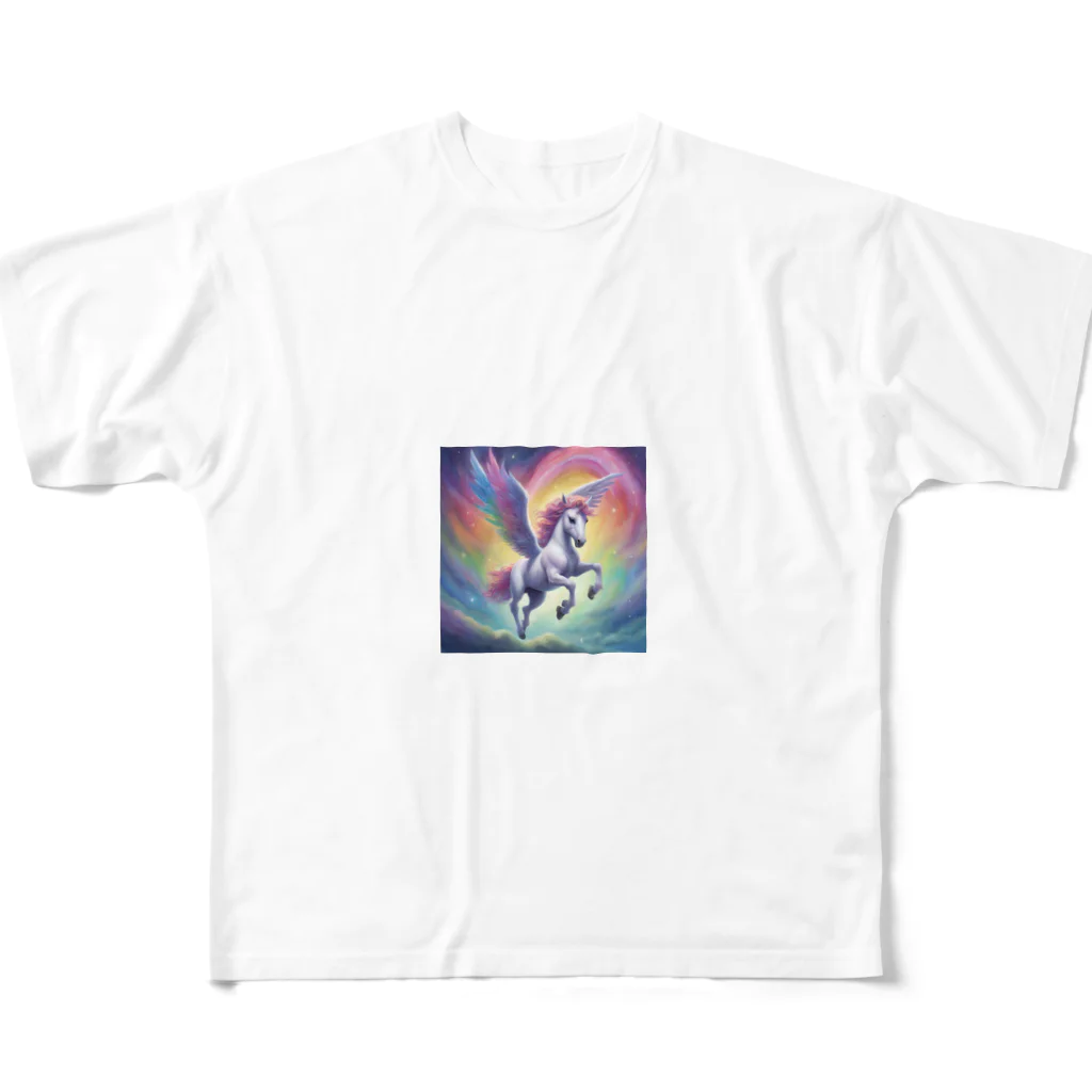 にゃんこぷにの虹色ペガサス All-Over Print T-Shirt