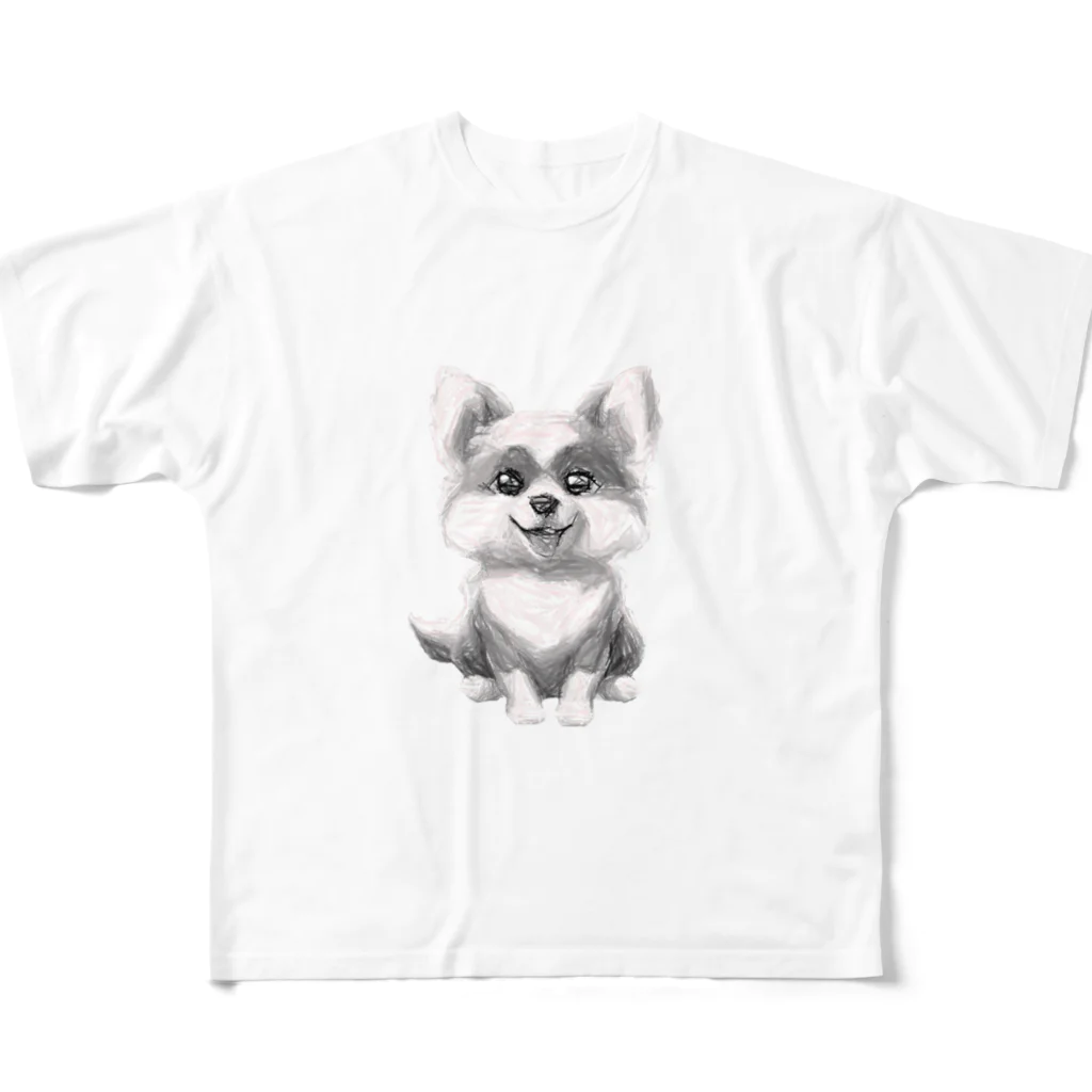 garireoの飼い主を待っている犬 フルグラフィックTシャツ
