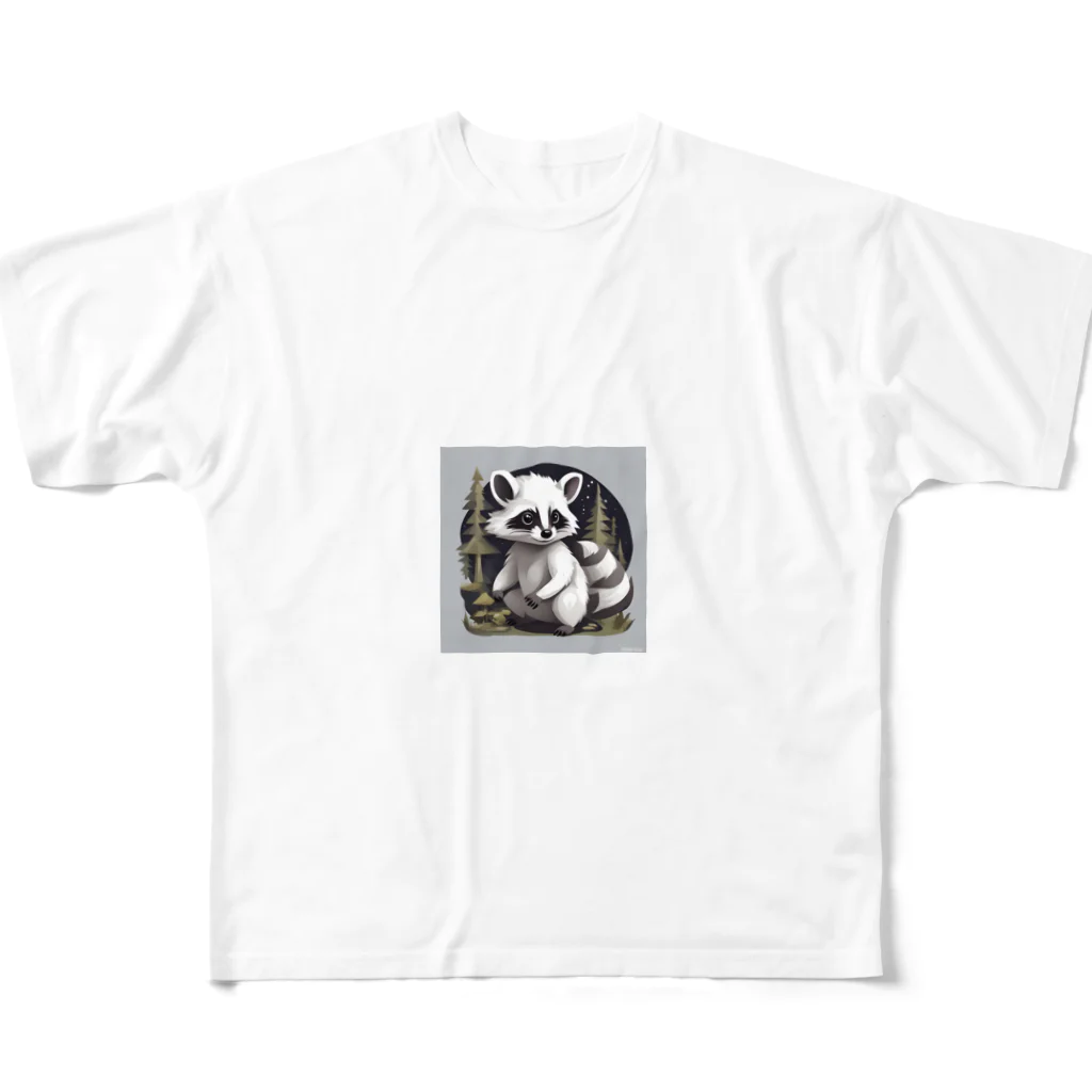 しろあらいぐまのラックスくんのラックスくん All-Over Print T-Shirt