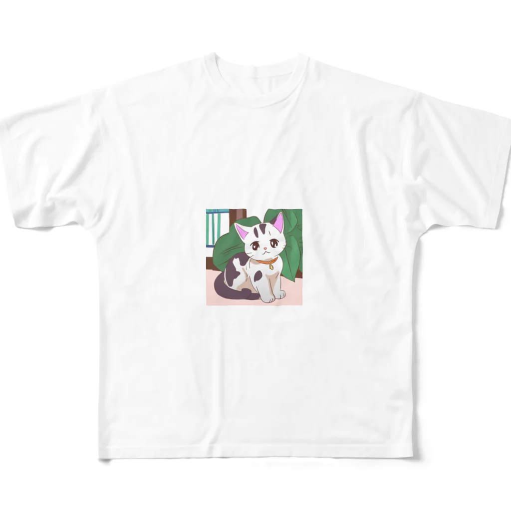 FortuneRiserのふわにゃんこ フルグラフィックTシャツ