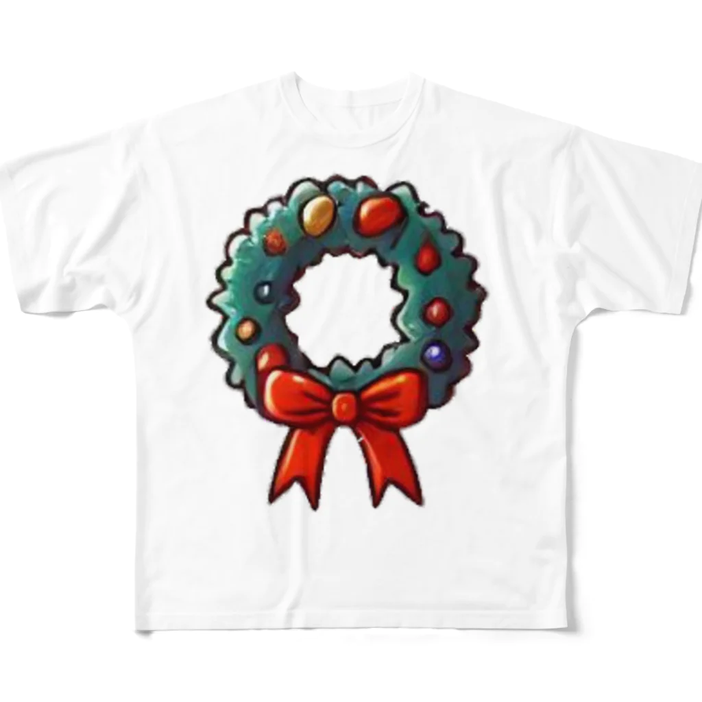 終わらない夢🌈のクリスマスリース🎄✨ フルグラフィックTシャツ