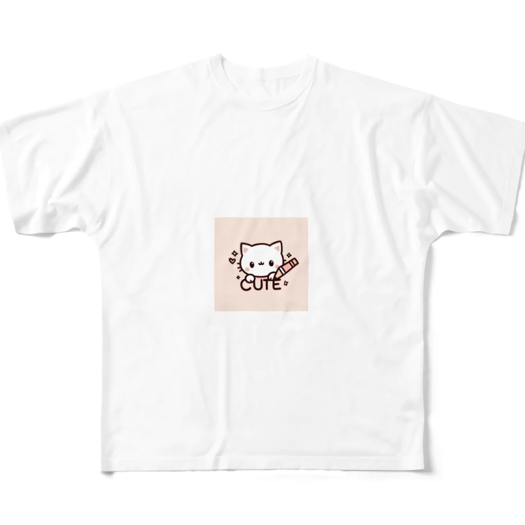 mini_asuのCut 猫 All-Over Print T-Shirt