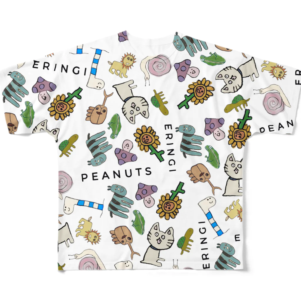 ERINGI PEANUTSのなめくさ大集合 All-Over Print T-Shirt