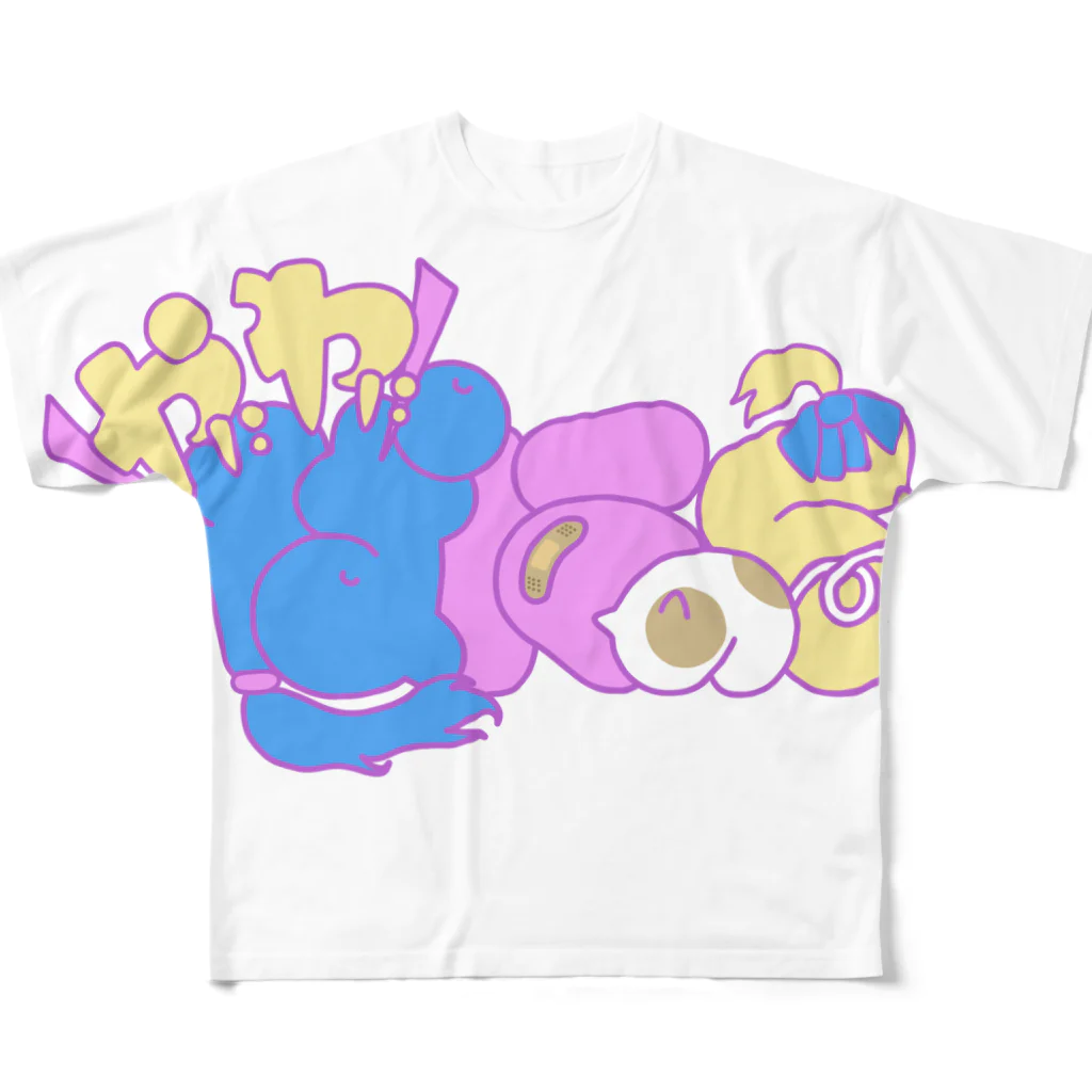 べ椅子の架空アニメロゴ(やにわにぱにっく) All-Over Print T-Shirt