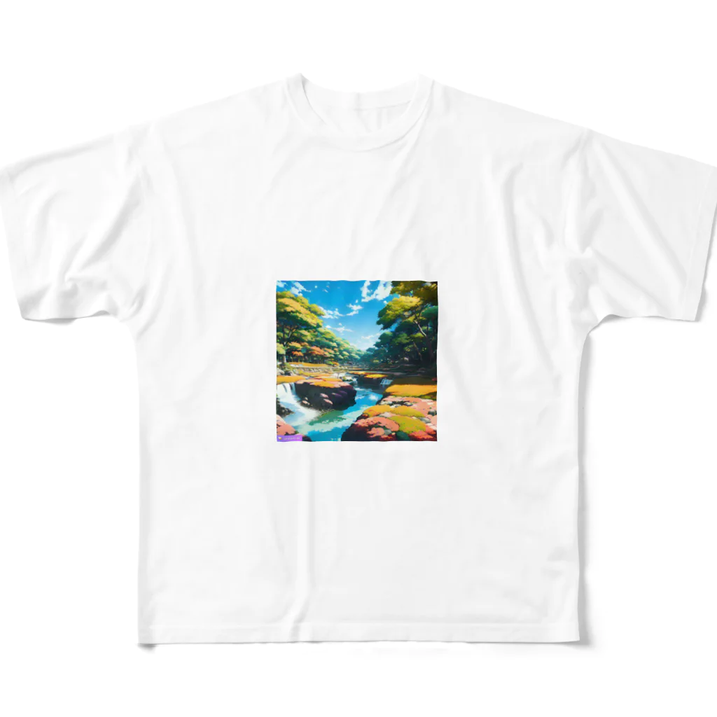 千裕アトリエ（いつもありがとう）の日本庭園 All-Over Print T-Shirt