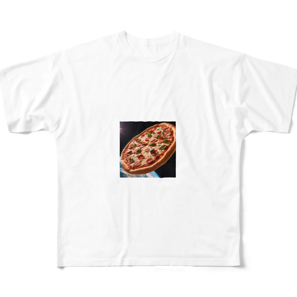 yumena_の宇宙を駆けるピザ All-Over Print T-Shirt