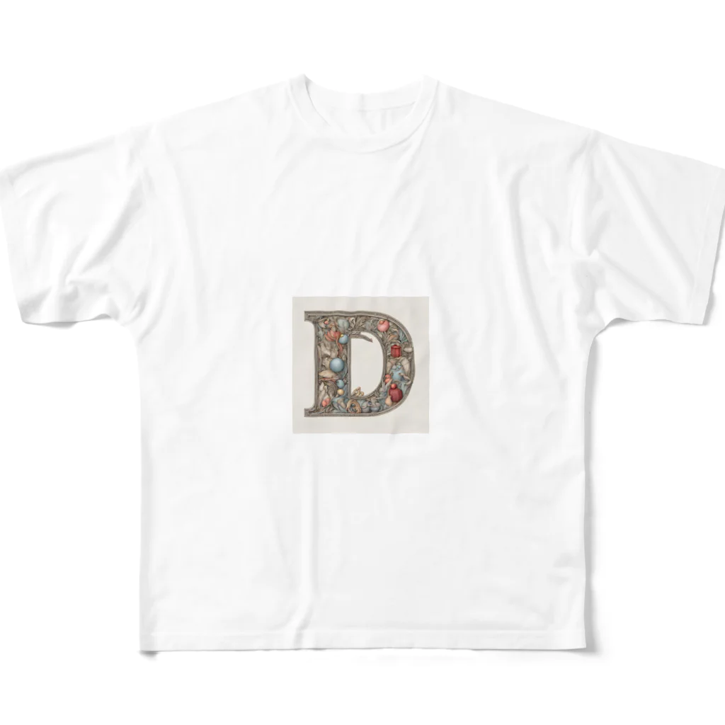 connectの幸運アルファベット　D All-Over Print T-Shirt