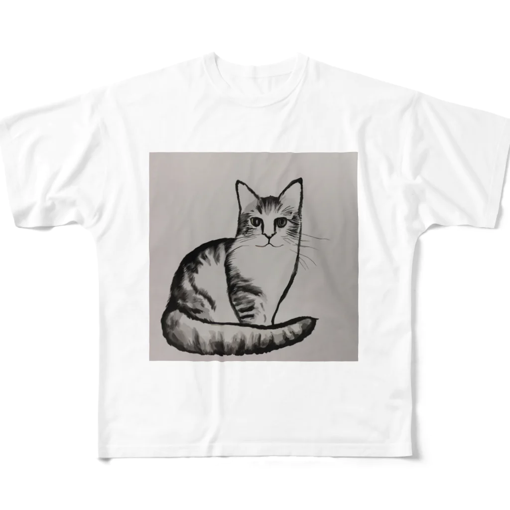 discwの猫ちゃん フルグラフィックTシャツ