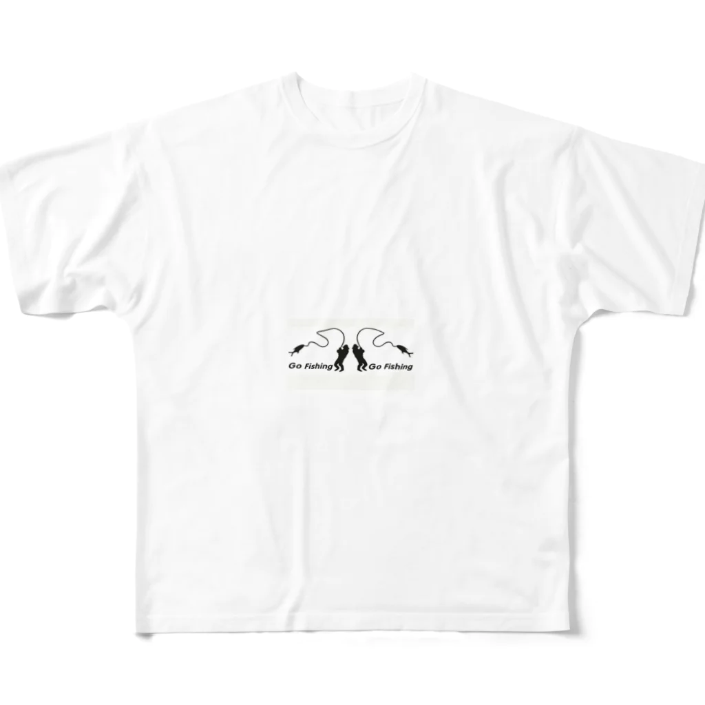 No Fishing No Life の釣れた!　大物！ フルグラフィックTシャツ