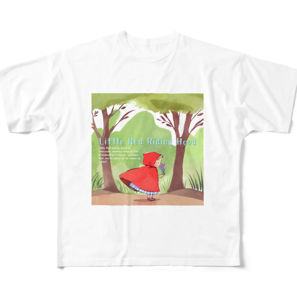 petitringo -プチリンゴ-のおばあさんのお家へ向かう赤ずきんちゃん All-Over Print T-Shirt