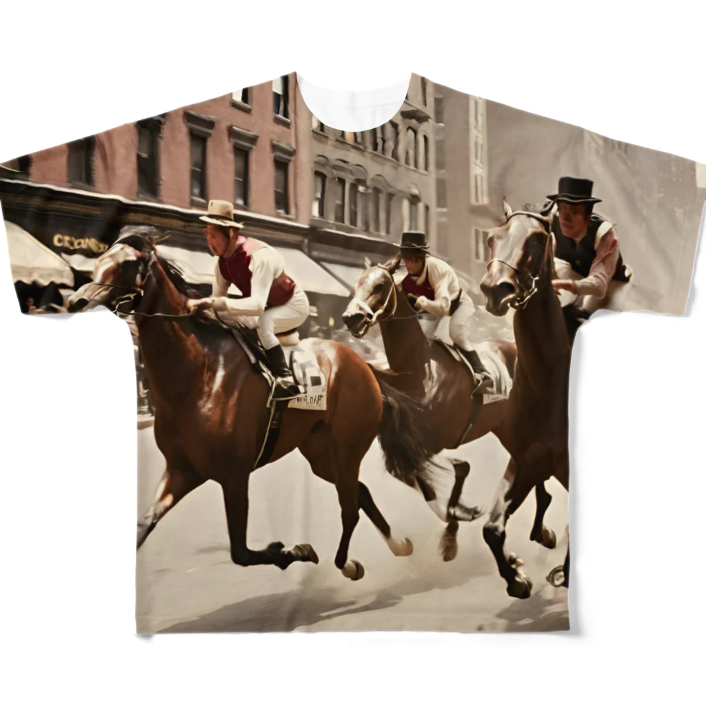 うまうまのclassic horse All-Over Print T-Shirt