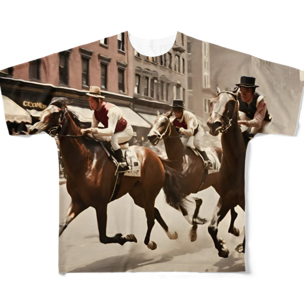 うまうまのclassic horse フルグラフィックTシャツ