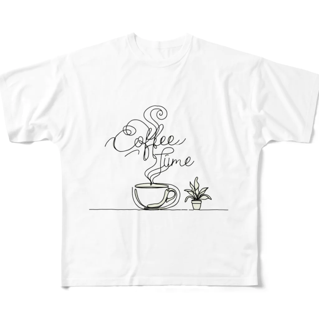 niko&PANDA shopのcoffeetime フルグラフィックTシャツ