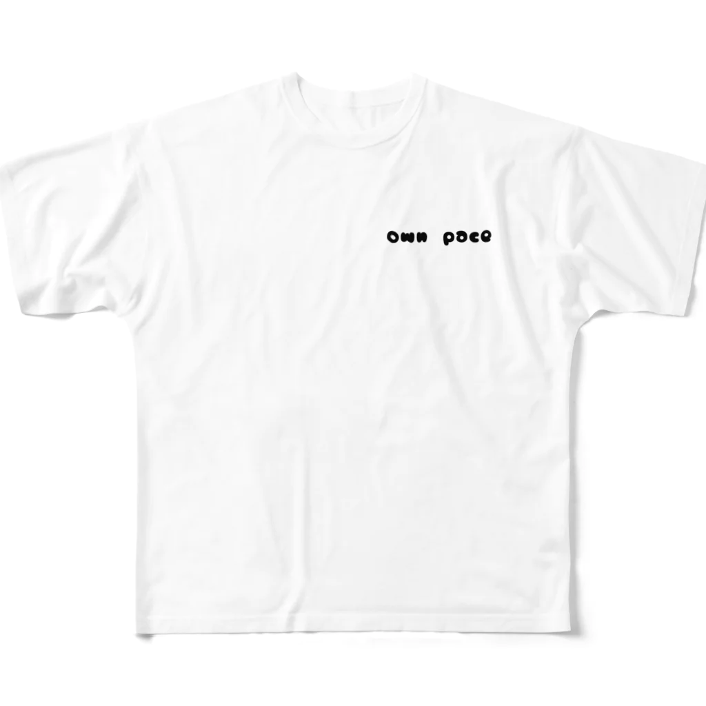 ケサランパ・サラン。のown pace フルグラフィックTシャツ