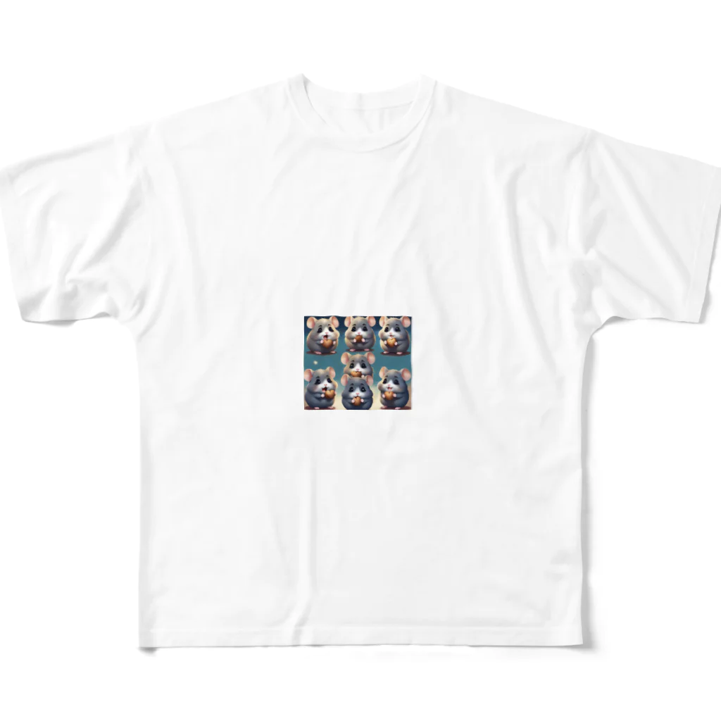 HiStory-jinのアーモンド好きのハムスターココちゃんの喜怒哀楽 フルグラフィックTシャツ