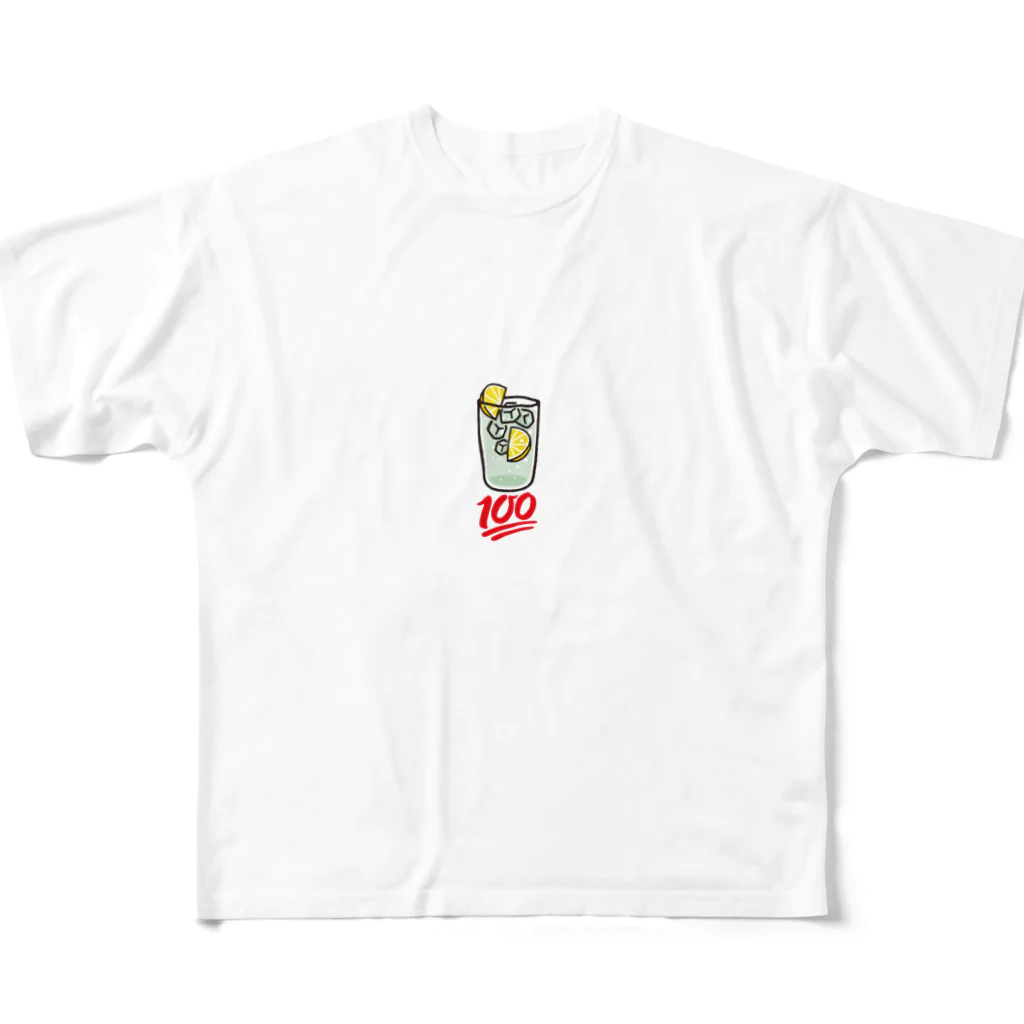 tonikakusakeのレモンサワー100点 All-Over Print T-Shirt