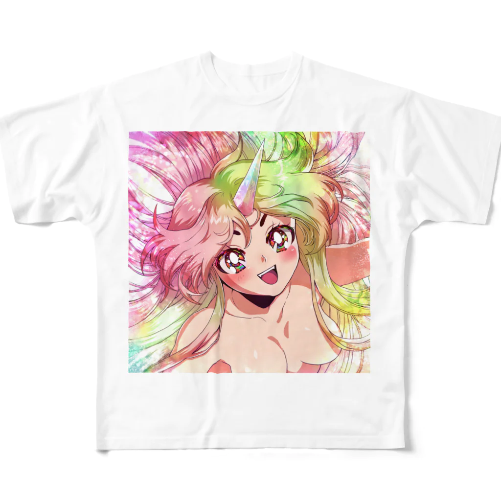 眠気限界のオリジナルキャラクター:あしぶえ All-Over Print T-Shirt